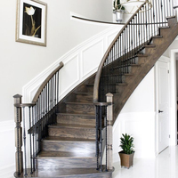 Conception d'escaliers de luxe, Double plaque en acier, faisceau de marbre, escalier incurvé avec balustrade d'escalier en acier inoxydable à vendre