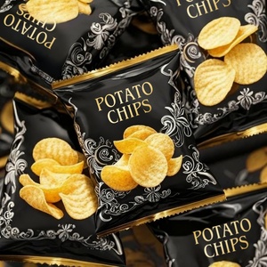 Sachet d'emballage personnalisé en aluminium et plastique pour snacks, chips, pop-corn, fruits secs, avec fermeture arrière, type oreiller - Product Image 6