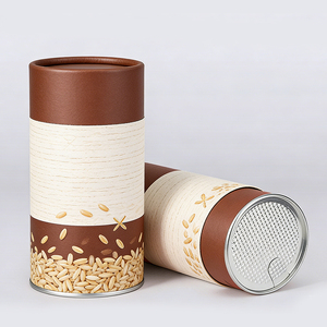 Sustainable Paper Tube with Metal Lid Custom Kraft Composite Canister for Tea Coffee <b>Spice</b> Packaging OEM ODM - Product Image 2
