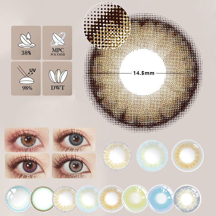Presrition Natural Color Daily Koria Hot Hazel Uv Protection Contacts Lenses