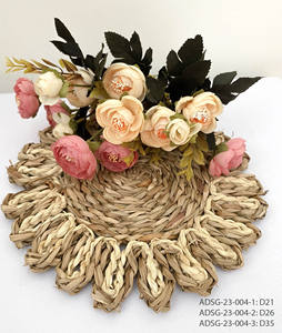 Vente chaude au Vietnam Tapis et coussinets Conception bohème Écologique Seagrass Artisanat Dessous de verre et napperon Service de table en verre - Product Image 5