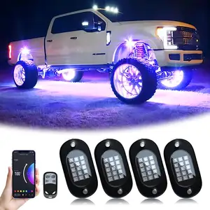 YiLaie sıcak satış yüksek parlaklık İşlevli Neon underglow kiti su geçirmez IP68 APP ile/RF kontrol RGB LED araba kaya işıkları