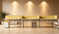Écran de bureau en forme de L certifié OEKO-TEX, en feutre PET, 100 % fibre de polyester, acoustique, pour l'intimité au bureau