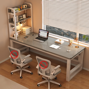 Bàn làm việc văn phòng hiện đại, bán trực tiếp từ nhà máy, có thể kéo dài, tích hợp giá sách, thích hợp làm bàn học và bàn chơi game. - Product Image 5