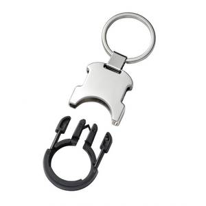 Llavero metálico con monedero para carrito de supermercado y tapa magnética para llaves y monedas - Product Image 2