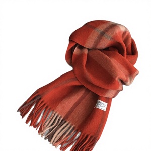 Écharpe longue en laine australienne à carreaux avec pompons, coupe-vent et chaude, pour femme, hiver, haut de gamme, nouveau style britannique 2025, cache-cou, cadeau d'anniversaire - Product Image 3