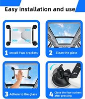 Starlink Mini Saugnapf-Halterungskit Langlebiger Fahrzeug-Tragbarer Halter ABS-Basis-Stützhalterung für Wohnmobil-Sonnendach Fenster Outdoor Boot