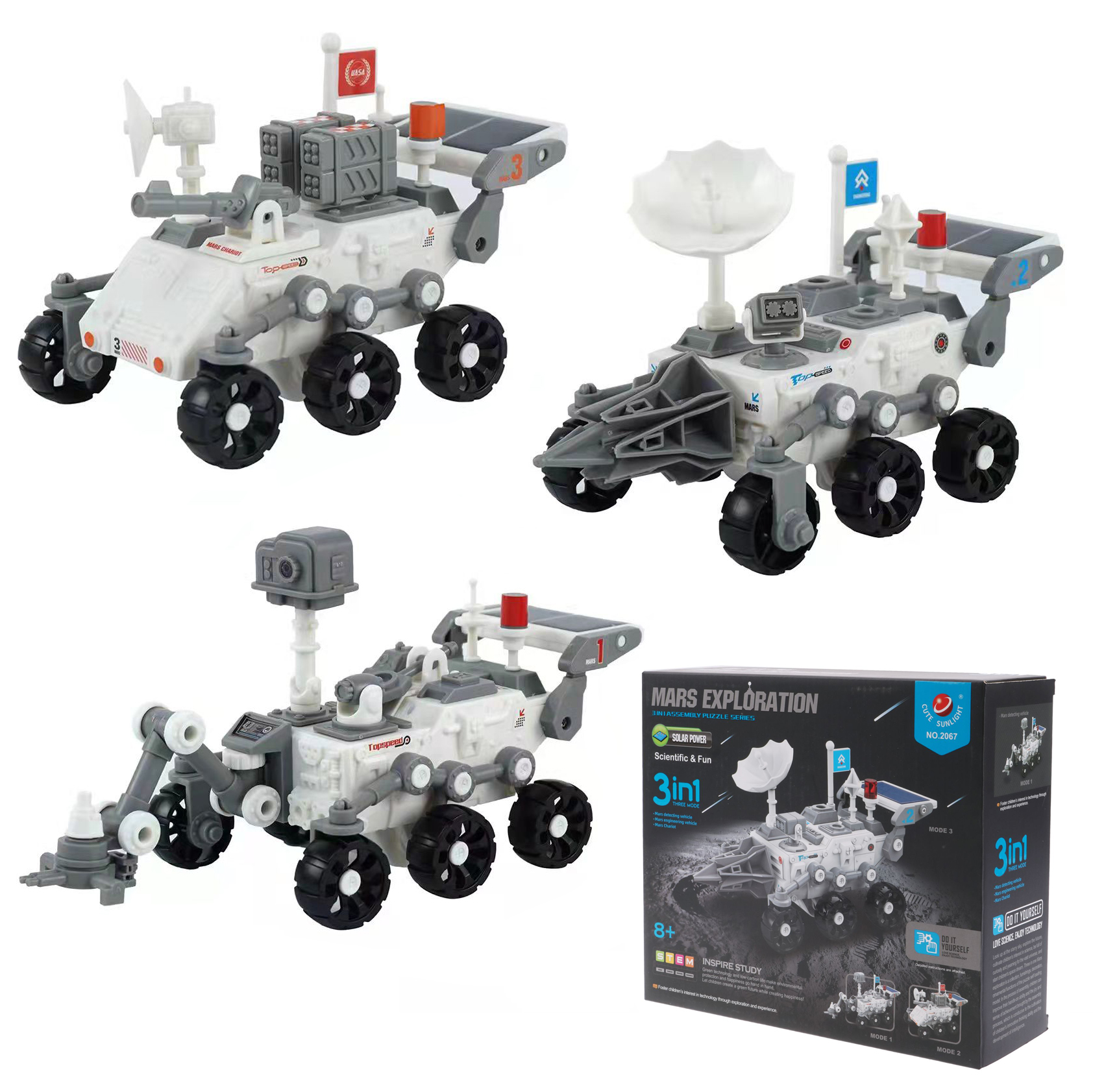 Обучающая игрушка 3 в 1, научный набор на солнечной батарее, игрушки «сделай сам» для разборки, игрушка-робот на солнечной батарее для детей