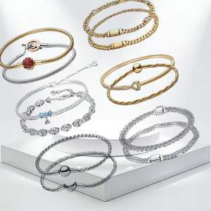 Nouveauté 2026 <span class=keywords><strong>Bracelet</strong></span> réglable en argent 925 avec breloque cœur, rose éternelle, spécimen végétal ME, style tennis, nœud bleu, DIY, bijou exquis, cadeau - Product Image 2