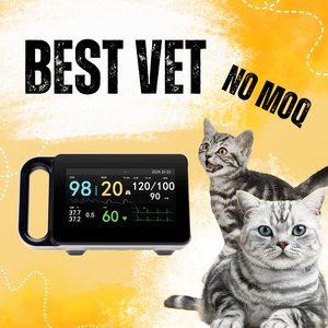 病院用患者モニター バイタルサインモニター PM12B 犬猫用、7インチタッチスクリーン <span class=keywords><strong>ECG</strong></span> SPO2 NIBP TEMP RESP ペット麻酔用 - Product Image 2