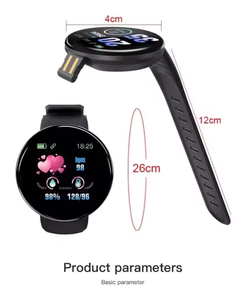 Montre connectée D18 pour hommes et femmes, montre intelligente avec mesure de la pression artérielle, étanche, montres numériques, tracker de fitness sportif, montre D18S - Product Image 6