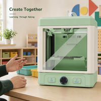 Imprimante 3D WandGo Green pour enfants et débutants, machine d'impression 3D de bureau fermée pour l'apprentissage créatif et les projets de bricolage