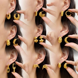 Nuevos Aretes Colgantes Unisex de Moda, Resistentes al Agua, Chapados en Oro de 18K PVD, de Acero Inoxidable, Antideslustre - Product Image 2