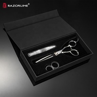 Ciseaux de coiffure professionnels AK36B en acier inoxydable VG10 du Japon, 62-63 HRC, pour droitiers, avec manche décalé – Nouveauté !