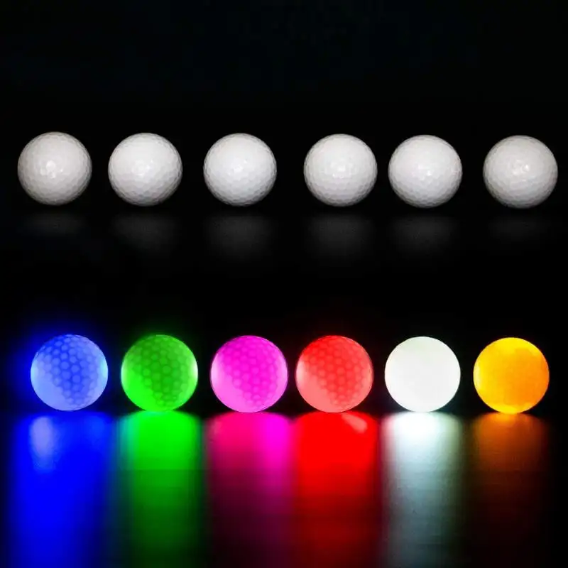 Custom Light Up Knipperende Golfbal Park Glow Golfballen Led Voor Outdoor Night Sport