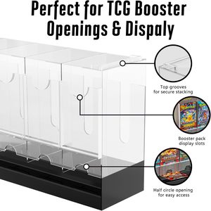 Distributeur de paquets de cartes TCG en acrylique, sans acide, qualité archivistique, moderne, portable, fournitures pour loisirs créatifs, design classique à fenêtre transparente - Product Image 4