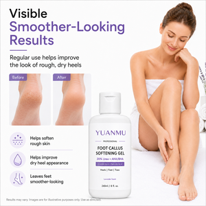 Crème hydratante professionnelle à l'urée pour les pieds, éliminateur de callosités talon-orteil, exfoliant pour peaux mortes, réparation des talons fendillés - Product Image 5