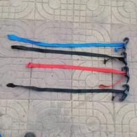 Sangles de serrage en plastique tissé bleu MIDWELL avec surface texturée et crochets de fixation pour chariot de supermarché en acier (350 kg)