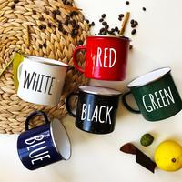 12oz 16oz logo personnalisé certifié européen imprimé non toxique coloré bleu marbré tourbillon granit émail tasse