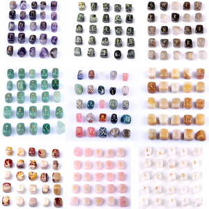 Cristal naturel de Lazurite, runes, forme de cube, Feng Shui, pierres énergétiques Wicca, Reiki, polies, lettrage gravé, ensemble de pierres runiques de guérison - Product Image 6