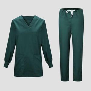 OEM Chirurgien Dentaire Vêtements Chirurgicaux Corps Fendu Combinaison de Lavage à la Main Élastique Séchage Rapide Infirmière Hôpital Set Zip V Cou Gommages Uniformes - Product Image 6