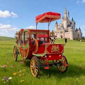 Charrette royale électrique de luxe pour mariage, chariot à chevaux à 4 roues, transport spécial, charrette tirée par des chevaux - Product Image 1