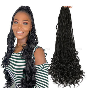 Vendita calda 80g trecce Crochet <span class=keywords><strong>extension</strong></span> per capelli piccola scatola Senegalese Twist <span class=keywords><strong>con</strong></span> estremità ricci 18 pollici trecce a trama <span class=keywords><strong>singola</strong></span> - Product Image 1