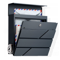Boîte aux lettres moderne extérieure grande capacité avec serrure à clé, boîte à suggestions avec compartiment pour journaux