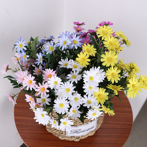 Marguerites artificielles 9 têtes 35 cm de haut, fleurs en soie synthétique, décoration intérieure, accessoires de mariage - Product Image 3