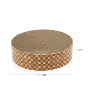 Prix de gros pour commande en vrac : Fournitures écologiques pour animaux de compagnie en papier, vente en gros usine, griffoir pour chat en carton ondulé en forme de bassin à motif damier - Product Image 6