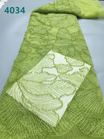 Vente en Gros Tissu de Dentelle de Mariée de Luxe Brodé de Perles Dernière Collection, Dentelle Tulle Africaine de Haute Qualité pour Robes de Mariée pour Femmes 4034
