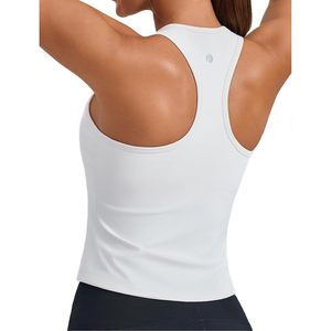 Hauts de sport pour femmes : Débardeur dos nageur avec soutien-gorge intégré, haut de yoga longueur taille, chemise de sport rembourrée pour la gym - Product Image 1