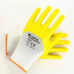 China Factory Wholesale 13 Gauge Waterproof Nitrile Coated Gloves Industrial Gloves 4121 Work Gloves Men