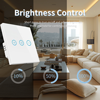 Tuya gradateur intelligent WiFi interrupteur d'éclairage mural EU/UK commutateurs à écran tactile télécommande marche/arrêt pour Alexa Google Home