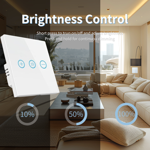 Tuya Smart <span class=keywords><strong>Dimmer</strong></span> <span class=keywords><strong>WiFi</strong></span> Interruptor de luz de pared UE/Reino Unido Panel táctil Interruptores Control remoto Encendido/Apagado para Alexa <span class=keywords><strong>Google</strong></span> <span class=keywords><strong>Home</strong></span> - Product Image 6