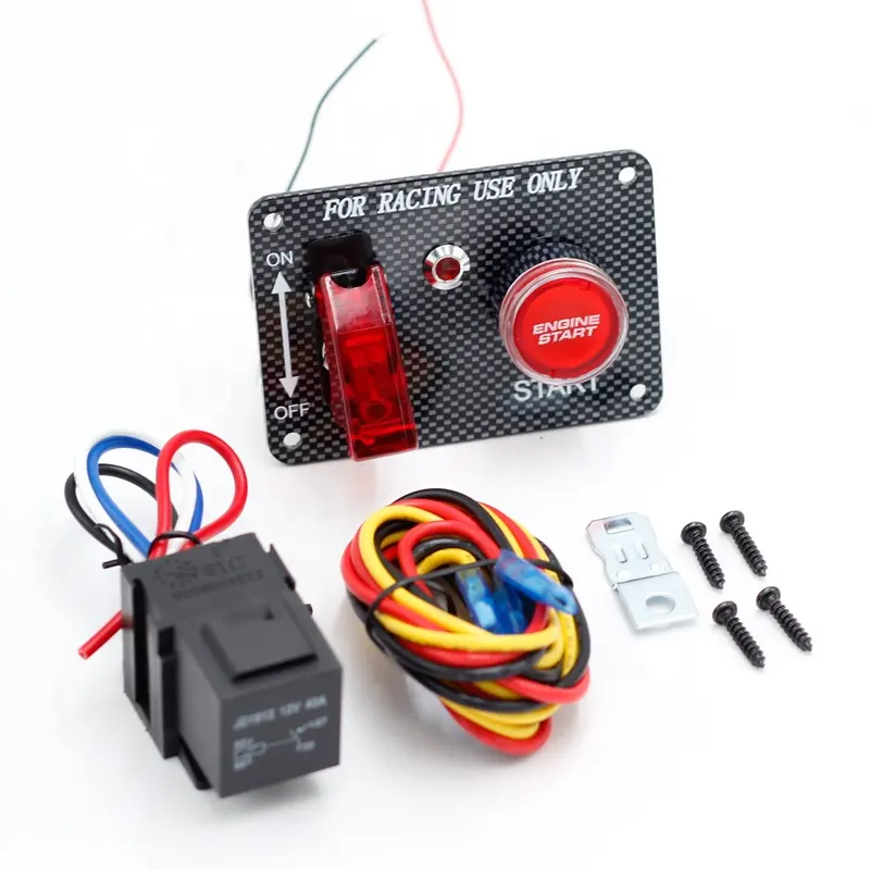 12V 24V Boat Start Racing Car Indicador de ignição Toggle Switch Painel Com MOTOR START Botão