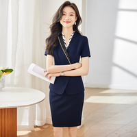 Costume à manches courtes pour femme, été, boutique de bijoux, boutique d'or, vêtements professionnels, serveur, étiquette, caissier, vêtements de travail