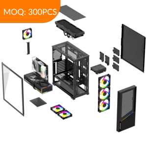 เคสคอมพิวเตอร์แบบ Full Tower สำหรับเล่นเกมส์ พร้อมพอร์ต IO ด้านหน้ามากมาย USB3.0 USB2.0 ไมโครโฟน ช่องเสียบพัดลมหลายตำแหน่ง รองรับหม้อน้ำ 240 มม. ขายส่ง - Product Image 2