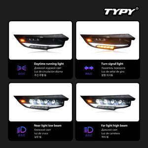 Faros delanteros LED estilo RS para Civic de 10.ª generación (2016-2021) con luces diurnas y direccionales secuenciales. - Product Image 4