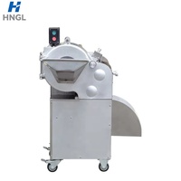 Compacte roestvrijstalen 3D-snijmachine, automatische snijmachine voor bevroren vlees, groenten en fruit, 710 x 640 x 990 mm