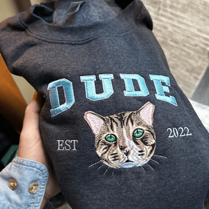 <span class=keywords><strong>Sudadera</strong></span> de cara de <span class=keywords><strong>gato</strong></span> Varsity ecológica transpirable personalizada bordada 3D perfecto regalo personalizado amantes de los gatos Primavera Verano - Product Image 2