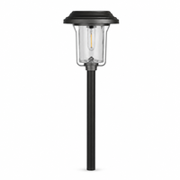 Lampe solaire de jardin pour allée, lumière blanche chaude douce 2700K, IP65, contrôlée par capteur, pour extérieur