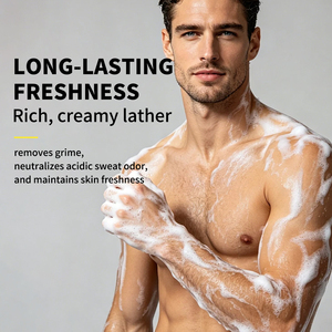 Gel douche rafraîchissant à la menthe bleue, marque privée, avec extrait d'aloe vera, gel douche bio à la menthe, gel douche végétal pour hommes - Product Image 2