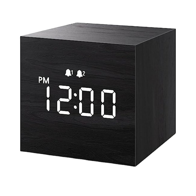 Decorative Light Wooden Alarm Clock with Digital Clock Children Educational Time Learning Wooden Clock