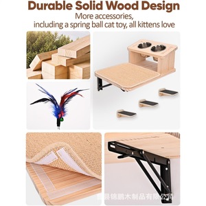 เสาข่วนแมวไม้สน 2 ชั้น แข็งแรงทนทาน สำหรับแมวขนาดใหญ่ - Product Image 4
