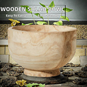 Acacia Solid Wood Lightweight Heat Resistant Eco-friendly Safe-Food Premium Modern <b>Dinnerware</b> Handcrafted 7-Inch Salad Bowl - Product Image 2