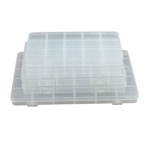 Transparent Plastic Storage Box With Fixed Slots For Jewelry Beads Small Parts Organization Desktop Organizer 20x15cm - Product Image 5