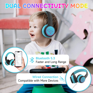 Ahi <span class=keywords><strong>cuffie</strong></span> Wireless <span class=keywords><strong>per</strong></span> bambini con microfono carino luce <span class=keywords><strong>cuffie</strong></span> <span class=keywords><strong>per</strong></span> bambini e ragazze dinosauro - Product Image 6