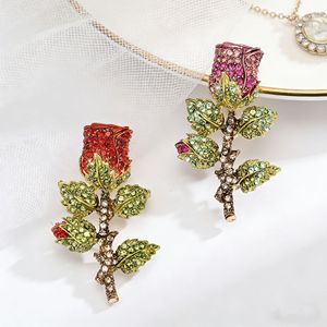 Rose Corsage Brooch Alloy Eco-friendly Plating Customized Designs Crystal Rhinestone Trendy Wedding Engagement Party Fashion - Product Image 1