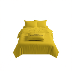Juego de Sábanas de Algodón Amarillo, Tamaño Queen Italiano, 100% Algodón Puro, Incluye Fundas de Almohada - Product Image 3